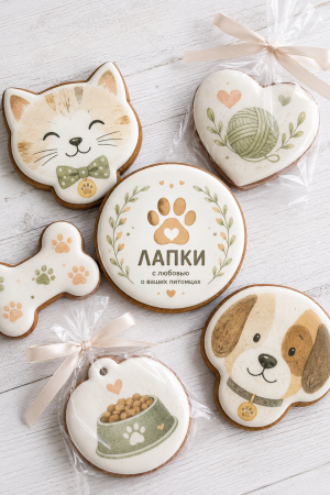 Пряники с логотипом товаров для животных