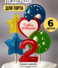 Украшение на торт цифры разноцветные №2