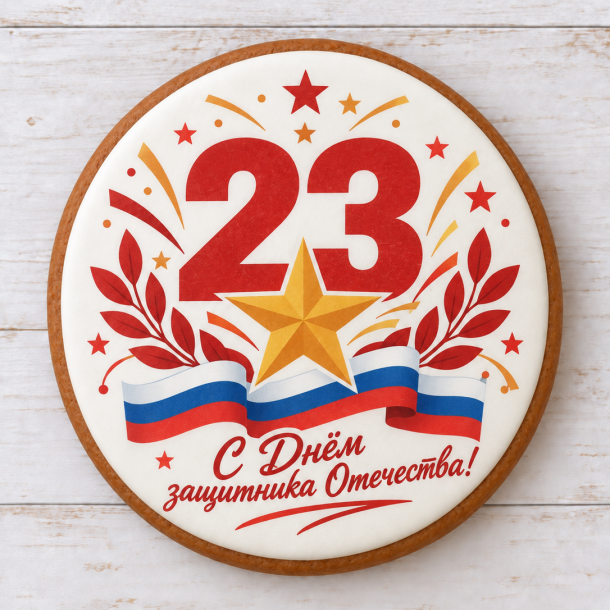 Пряник к 23 Февраля с фотопечатью