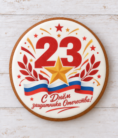 Пряник к 23 Февраля с фотопечатью