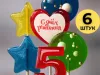 Купить Украшение на торт цифры разноцветные №5 ручной работы