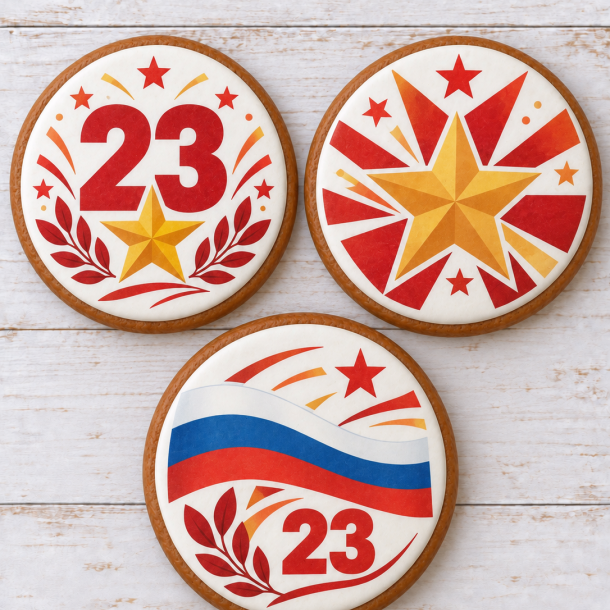Пряник к 23 Февраля: цифра, звезда или триколор