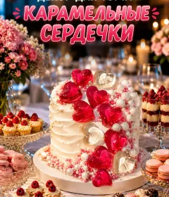 Украшения для торта, сердечки