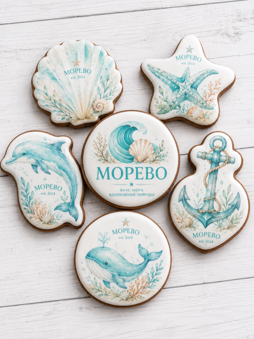 Пряники с логотипом магазина сувениров с моря