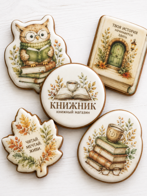 Пряники с логотипом книжного магазина
