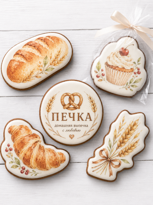 Пряники с логотипом домашней выпечки